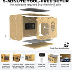 Air Conditioned Cat House for Outdoors – Self-Regulating Cooling & Heating Pet Bed with Turbo/Silent Modes, Bite-Proof & Easy Setup (Up to 15 lbs)