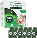 Puppington Certified Home Compostable Poop Bags - ASTM D6400 Compliant - 180 Extra Thick Bags - Plant Based - Pairs with Puppington 3-in-1 Bag & Fits all Standard Poop Bag Dispensers (Basil Green)