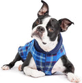 Goldpaw Duluth Double Fleece Dog Sweater Vest for Small Dogs - Soft, Stretchy Dog Fleece - Warm Pet Jacket for Fall and Winter - Premium Pet Outerwear - Machine Washable - Blue Plaid/Navy - Size 8