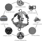 Wanheart Summer cat Chest Harness and Leash, Anti-Escape Adjustable Soft mesh cat Leash and Chest Harness Set for All Types of Cats cat Vests (Grey, XL:16.5-22.04lb)