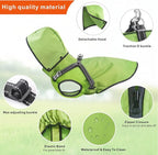 Mosucoirl Dog Raincoat Waterproof Dog Hoodie Reflective Dog Raincoat Hooded Adjustable Rain Jacket for Small Medium Large Dogs Puppies (Green, XL)