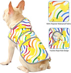 Dog Raincoat for Medium Dogs Waterproof Hooded Rain Jacket with Reflective Strips Leash Hole & Poncho Adjustable Fit (Rainbow,M)