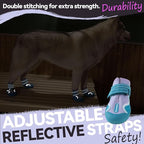 Dog Shoes for Large Small Medium Dogs,Dog Booties for Indoor Hardfloors Anti-Slip,Reflective Strip Waterproof Dog Boots & Paw Protectors for Outdoor Walking Hot Pavement,Winter Snow (Purple-5)