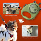 Retractable Dog Leash – 13ft Strong Nylon Tape, Auto-Locking, Tangle-Free, One-Touch Brake, Comfortable Grip – Fun Halloween Design for Small Dogs up to 20 lbs, Haminway Cheeky Imp Design