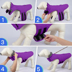 MIGOHI Warm Dog Snowsuit - Winter Dog Jacket, Reflective Windproof Fleece Vest with Leash Hole and Furry Collar