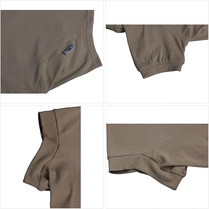 Lovelonglong Ribbed Dog T-Shirt Cotton Knitted Dog Sweaters for All Season Pet T-Shirts for Large Medium Small Dogs Beige 2XL