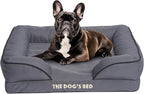 The Dog’s Bed, Orthopedic Standard Foam Waterproof Dog Bed with Standard Support, Medium Grey with Black Trim, Waterproof, Supportive Dog Bed with Replaceable Covers, Veterinary Approved