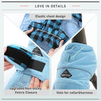 PAWZ Road Dog Winter Coat with 5 Layers Warm Material, Reversible Dog Clothes with 2 Sides, Dog Jacket Outdoor Water Repellent, (Blue Plaid 3XL)