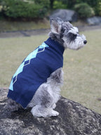 Alemon Argyle Knit Pet Sweaters Clothes for Dogs Pets, Classic Blue Dog Sweater Small (S) Size