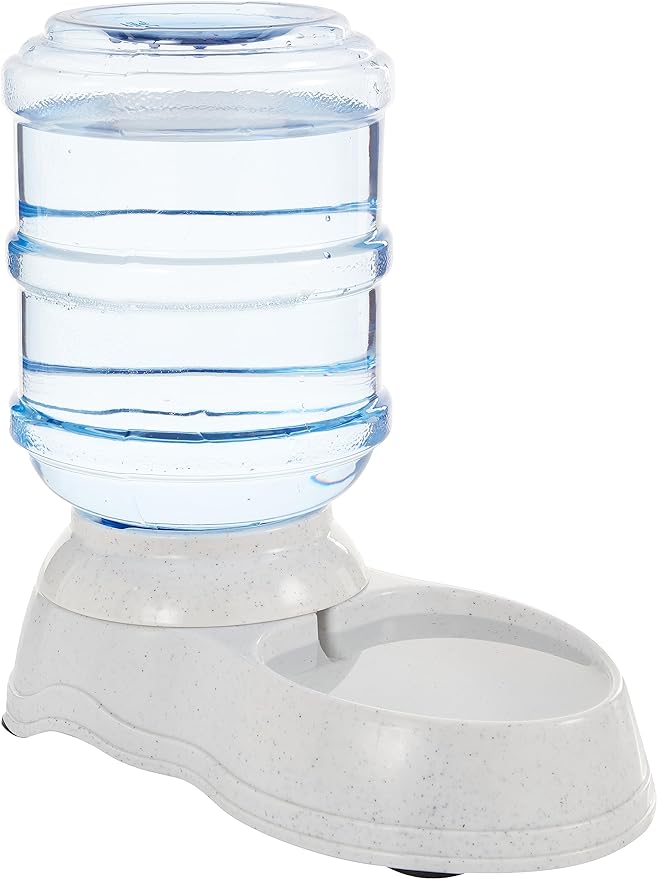 Amazon Basics Gravity Pet Water Dispenser for Cat, Dog, 1 gallon Capacity, Small, Gray