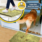 Muddy Mat® AS-SEEN-ON-TV Highly Absorbent Microfiber Door Mat and Pet Rug, Non Slip Thick Washable Area and Bath Mat Soft Chenille for Kitchen Bathroom Bedroom Indoor and Outdoor - Yellow 36" x 120"