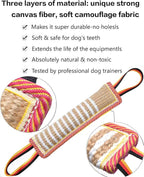 Clysoru Dog Tug Toy Dog Tough Jute Bite Pillow Lasting Training Equipment Two Flag Handles Puppy to Large Dogs Interactive Toy war Toys for Aggressive chewers