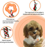 Christmas Puppy Teething Toy for Small & Medium Dogs (20–65lbs), TPR + Cotton Rope Chew Toy for Aggressive Chewers, Indoor & Outdoor Teeth Cleaning Toy for 2–12 Month Dog