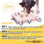 iPET-Smart Dog - Interactive Wooden Puzzle Toy, Fun and Challenging Brain Game for Smart Dogs, Mental Stimulation and Enrichment, All-Wood Design