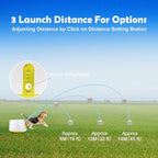 Automatic Dog Ball Launcher, Upgraded Interactive Dogs Balls Thrower for Small and Medium Dogs, Distance Adjustable Mental Stimulating Dog Toys with 4 Durable Etpu Balls 2.2 Inch (Yellow)