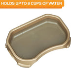 Neater Pet Brands Large Capacity Outdoor Dog Water Bowl for Small Dogs, Cats, Reptiles, Birds, & Small Animals, Outdoor Water Bowls for Dogs (8 Cups), Feed Bowl & Trough, Indoor or Outside, Champagne