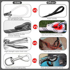 Nylon Dog Leash 6FT 10FT 20FT 30FT Diameter 2/5 Inch with Comfortable Silicone Handle Highly Reflective No Tangle for Medium Large Dogs Outside Walking Camping Backyard. (Black, 10FT * 2/5Inches)