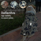 Waterproof Dog Raincoat, Adjustable Reflective Lightweight Pet Rain Clothes with Poncho Hood(Small,Camo)