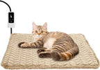 Heeyoo Pet Heating Pad, Adjustable Temperature Dog Cat Heating Pad with Timer, Waterproof Heated Dog Bed with Chew Resistant Cord, Auto Power-Off Indoor Pet Heated Mat for Dogs and Cats, 18" x 16"