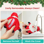 Senneny Interactive Dog Christmas Toys Motion Activated, Rolling Dog Ball with Plush Cover USB Rechargeable, 360° Smart Automatic Moving Pet Toy for Large Medium Small Dogs (Santa)