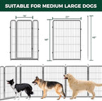FXW Garden Fence Outdoor for The Yard – 40in(H) x 72.9ft(L) Heavy Duty Metal Animal Barrier for Dog and Rabbit, Decorative Dog Fence, 32 Panels, Silver