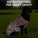 KYEESE Dog Sweater for Large Dogs with Leash Hole Warm Pullover with Reflective Yarn Male Thick Stretchy Knitwear Winter Soft Pet Coat boy for Cold Weather Comfy Dog Sweaters, Dark Red, XX-Large