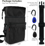 SZO Dog Treat Pouch - 3 Ways to Wear Treat Pouches for Pet Training, Dog Training Treat Pouch Bag and 2 Pieces Clicker Taining for Dogs with Waist Belt Shoulder Strap-Max Black