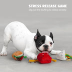 Nocciola Squeaky Hide and Seek Dog Snuffle Food Toys, Interactive Plush Stuffed Pet Supplies for Puppy Small Medium Breeds, Cute Burrow Cognitive Digging Treat Hiding Enrichment Puzzle Toy, 3 Packs