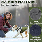 Dog Winter Coat for Small & Medium Dogs (Up to 31lb), Waterproof Dog Coat with Harness, Puppies Windproof Puppy Puffer Jacket, Snowsuit for Dachshund,Frenchie, Corgi (Classic Green, XLarge)