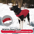 Nanaki Small Dog Puffer Jacket with Leash Hole, Warm Winter Coat Dog Puffer Coat Reflective, Lightweight Windproof Snowsuit for Hiking Walking Outdoor Activities, Halloween Christmas Easy on, Red