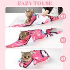 35.4" Cat Wrap for Cutting Nails, Cat Restraint for Nail Clipping, Cat Swaddle Wrap for Adult Cats, Cat Burrito Wrap Can Be Applied to Cat Nail Trimming, XX-Large, Within 22lbs