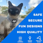 Travel Cat Harness and Leash Set - Adjustable Fit Mesh Cat Harness and Reflective Strap - Comfort Walking Vest for Kitten for Outdoor Walking, Hiking (Large, Grey)