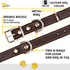 Heavy Duty Black Leather Dog Collar - Soft and Strong Dog Collar for Puppy or Small Breeds (Small: Fit 10" - 14.5" Neck, Black)