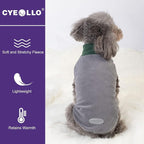 cyeollo 2 Pack Fleece Dog Sweater Sweatshirt with Reflective Stripe Pullover Lightweight Sweater Pet Clothes Dog Coats for Small Dogs Size M Green & Grey