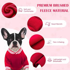 Dog Sweaters for Large Dogs, Brushed Fleece Dog Sweater Baseball Jacket Large Pet Sweater Clothes Soft Warm Boy Girl Pet(Red-XL)