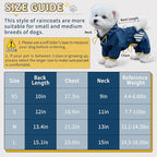 Dog Raincoat, Waterproof Dog Rain Jacket with Hood, Rain Coat with Leash Hole, Reflective Strap for Small Medium Dogs, Lightweight Puppy Clothes(Blue,S)