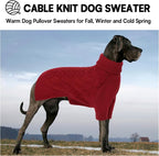 KOESON XS Dog Sweater Girl and Boy, Warm Extra Small Dog Sweater, Soft Turtleneck Doggy Sweaters with Sleeves, Thick Red Christmas Sweaters for Chihuahua, Yorkie, Red, XSmall