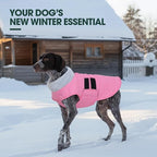 Kuoser Dog Jackets for Small Dogs, Warm Dog Coat with Leash Hole, Winter Jacket Pet Clothes for Cold Weather, Waterproof Doggie Winter Vest for Pug Dachshund, Pink S