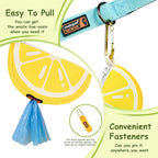 Lemon Shape Dog Poop Bag Holder and Carrier - Leash Attachment Poo Bag Dispenser with Stylish Cute Design,Lemon,Medium