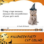 Weewooday 6 Pcs Halloween Cat Collar, Breakaway Cat Collars with Bell, Safety Buckle Soft Adjustable Halloween Pet Collar with Pumpkin Ghost Patterns for Kitten Kitty Pet Supplies Christmas Party
