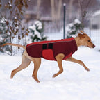 Kuoser Dog Jacket, Dog Coats for Large Dogs Winter Waterproof, Reflective Doggie Vest with Leash Hole, Cold Weather Coats Pet Snow Jacket for Labrador Beagle, Red XL