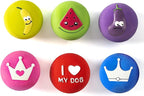 Squeaky Dog Ball, Latex Cute Dog Toys for Puppy and Small Dogs Soft Rubber Fetch Play Catch Ball Bounce and Funny Squeak Pet Toys 6 Pack