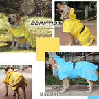 MAMORE Dog Raincoat Hooded Rain Jacket for Small Medium Large Dogs Slicker Poncho Bottom Waterproof Adjustable Reflective Breathable Leash Hole (Yellow, XXX-Large)