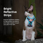 Cat Harness and Leash Set, Step-in Escape Proof Adjustable Vest Harness for Small Medium Large Cats, Lightweight Soft Breathable Reflective Kitten Harness for Walking Travel, Camping(Butterfly, M)