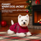 FUAMEY Dog Cold Weather Coats,Dog Winter Jackets for Medium Dogs Warm Dogs Coat with Reflective Strips Waterproof Pet Snowsuit Thick Paded Pets Vest for Boston Terrier French Bulldog Wine Red M