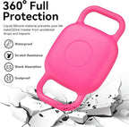 2-Pack Dog Collar Holder for Tile Life360 Mate (2024) 2022 Tracker, Waterproof Silicone Cover Full-Body Protective Case for Tile Mate Tracker Cat Collar, Ultra Durable, Scratch Resistant, Pink Punch