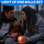 6 Pack 3.5" Light Up Squeaky Dog Toy Balls, Spiky Dog Balls for Small,Medium Large Dogs