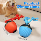 Interactive Dog Toys Ball, 2025 Smart Pet Puppy Ball with Ropes for Indoor Dogs, Path Electric Automatic Moving and Rolling Dogs Toy for Small Medium Large Dogs Daily Training (Bule)