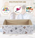 2 Pack Collapsible Dog Toy Basket|Trapezoid Fabric Dog Toy Bin|Dog Toy Box for Living Room Area|Pet Toy Basket for Dogs|Dog Stuff Organizer for Pet Toys,Leash,Blanket-Cute Printing