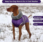 Warm Dog Coat Reflective Jacket,Size S Waterproof Winter Coat Turtleneck Dog Clothes for Cold Weather,Thick Fleece Snowsuit Christmas Vest for Small Dogs,Thermal Cold Weather Coats,Purple,S